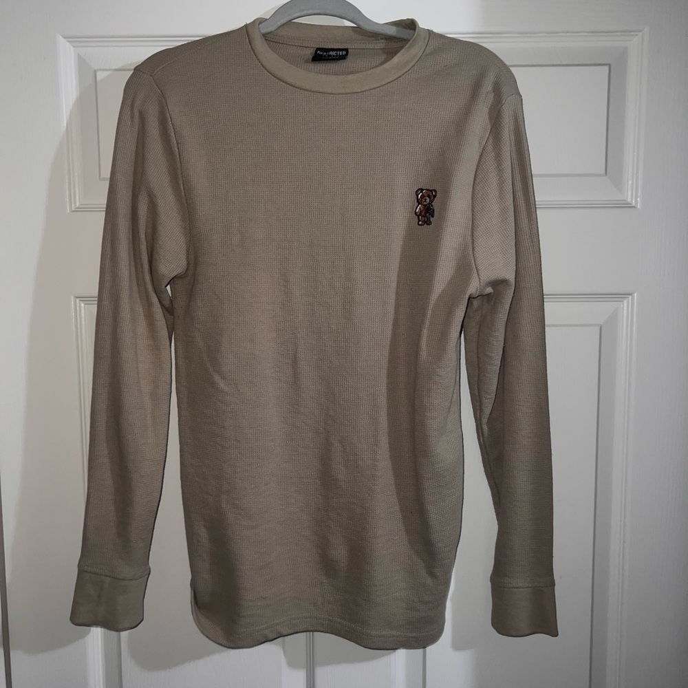 Bear Logo Long-Sleeve Thermal Shirt - Beige
